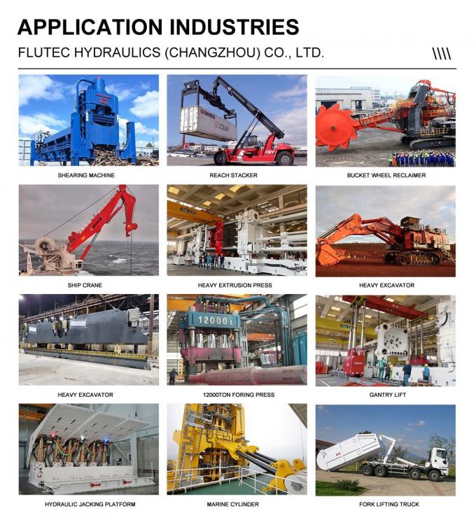 ISO9001 Cylindre hydraulique personnalisé de 4000 tonnes à grande profondeur pour plateforme de levage 7